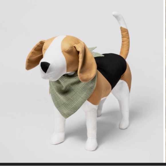 NWT pet bandana in olive green tweed one size fits most - Picture 4 of 4